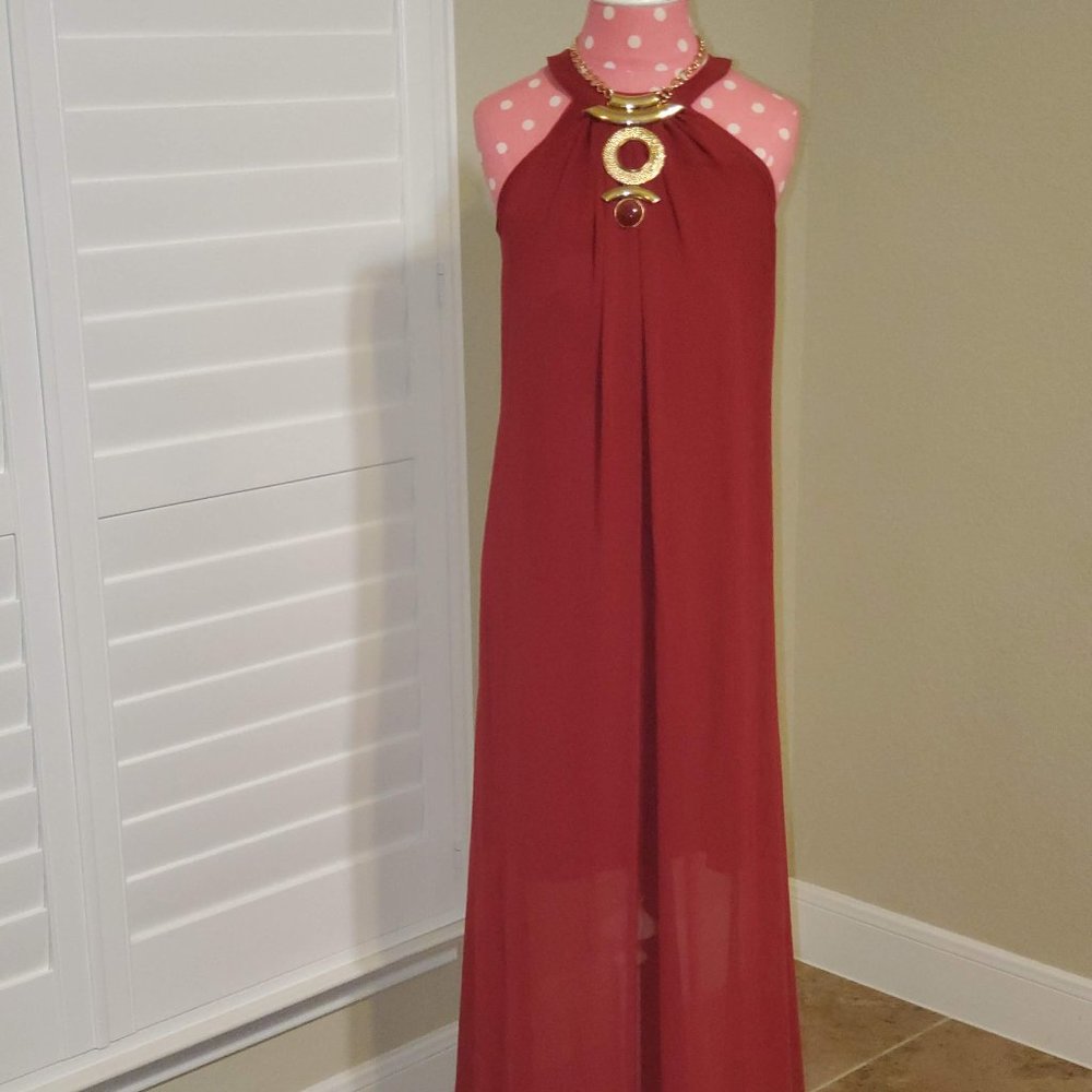 NY&C EVA Mendes Large Chiffon Formal Dress